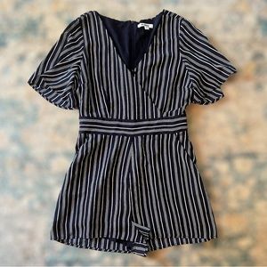 BB Dakota navy striped romper